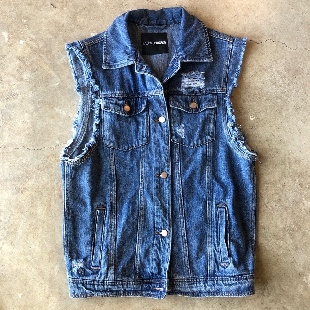 100% Cotton Denim Vest - size Small